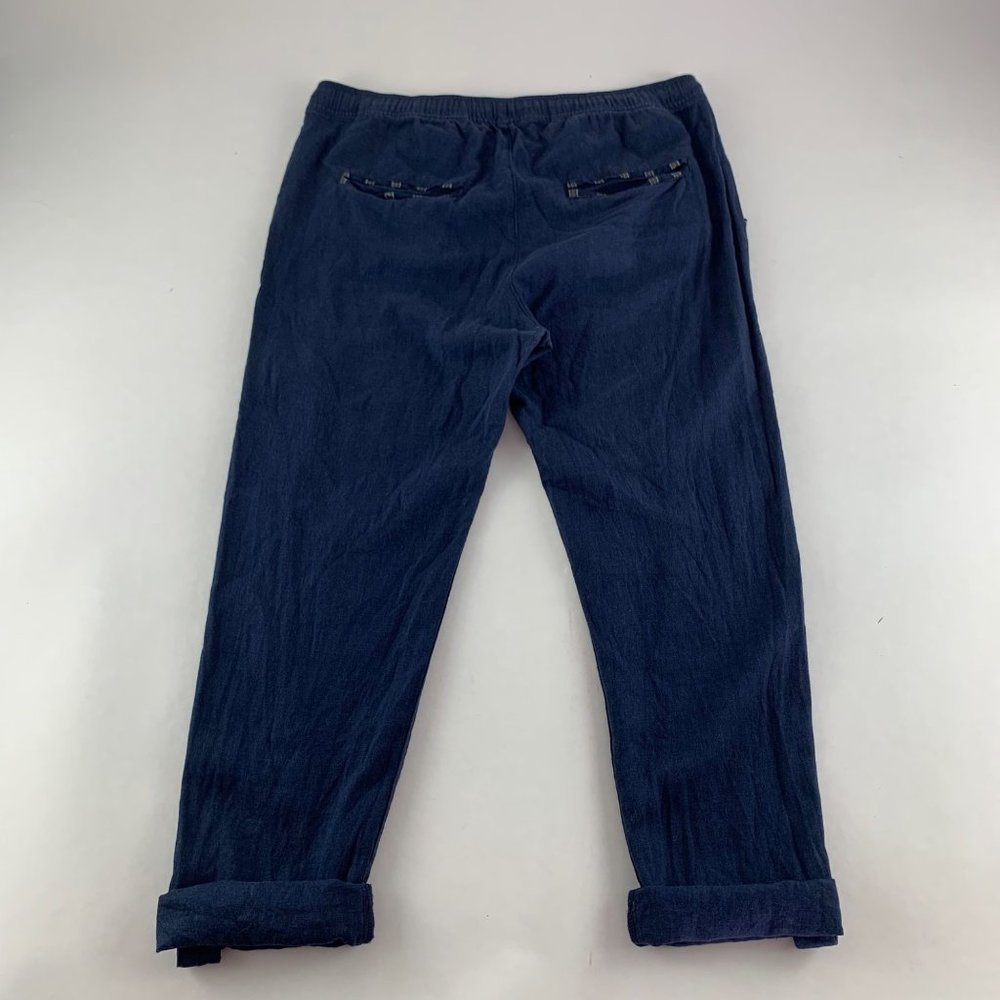 Roxy Navy Linen Blend Roll Cuff Lounge Pant M - Picture 4 of 7